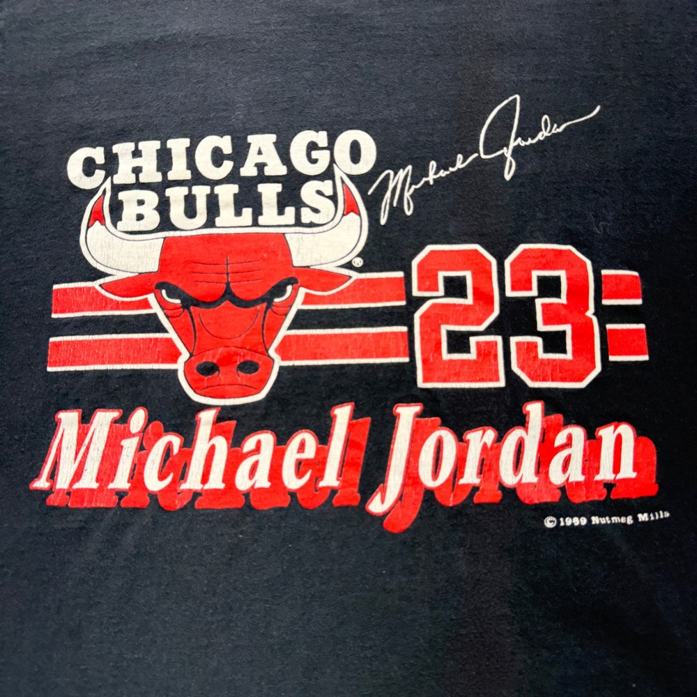 VTG 1989 Michael Jordan Chicago Bulls Nutmeg Mills USA Single Stitch L